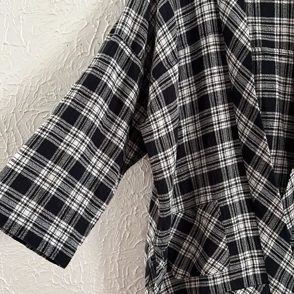 Madewell Open Front Plaid Overshirt M - Picture 3 of 5